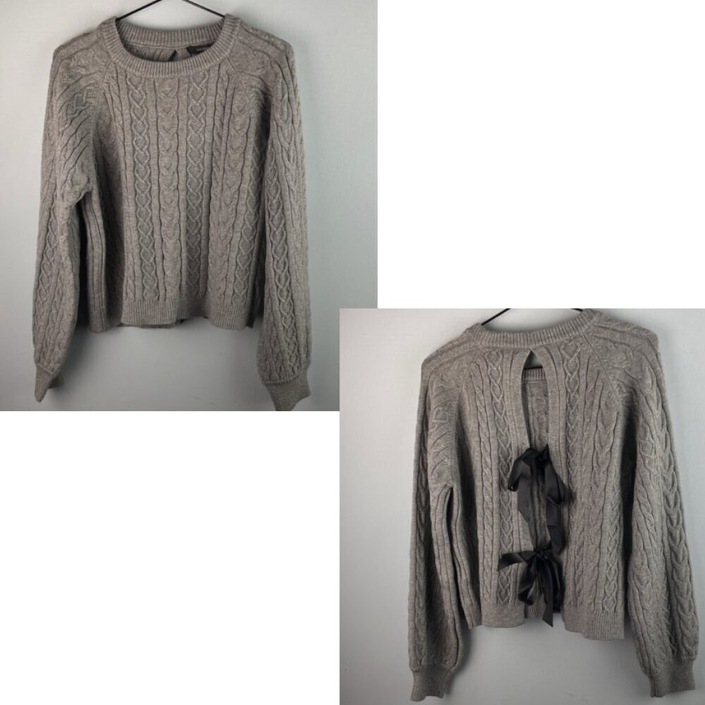 NWT Forever 21 Open Back Cable Knit Sweater Size L